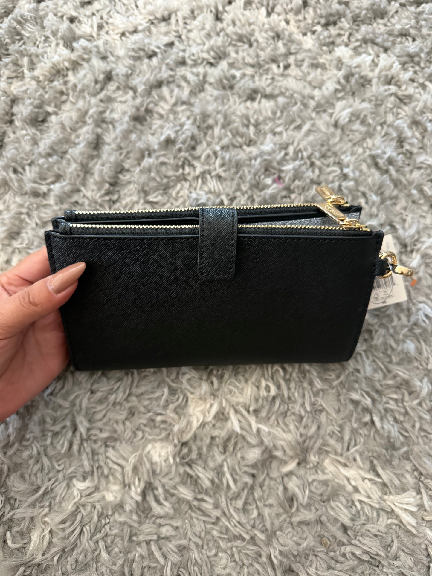BILLETERA MICHAEL KORS MUJER DOBLE ZIP NEGRA CUERO