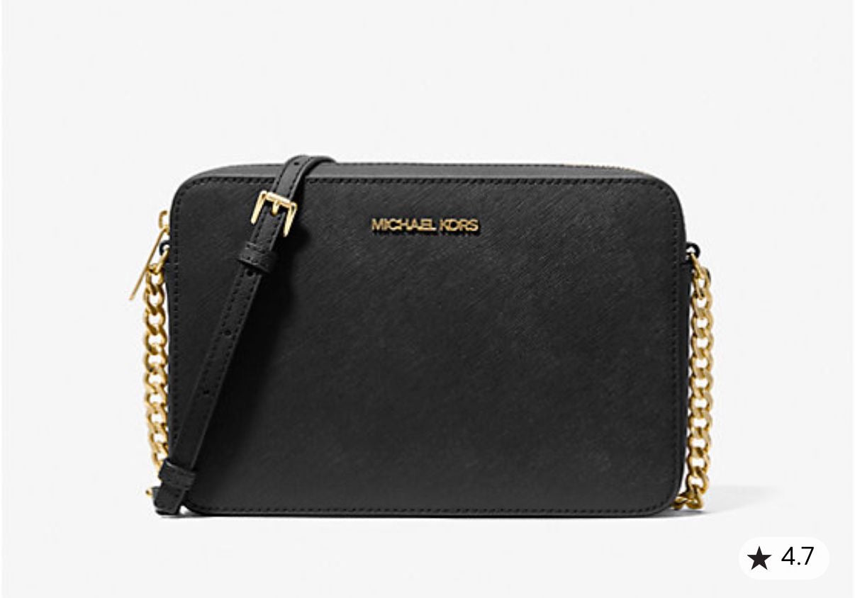 CROSSBODY MICHAEL KORS JETSET NEGRO DORADO CUERO