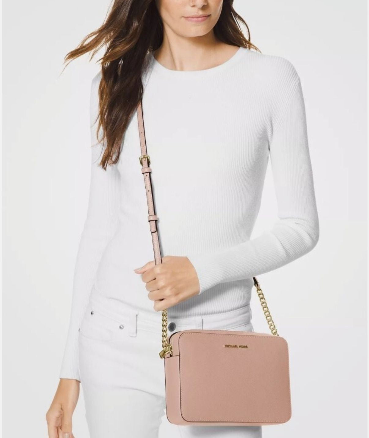 CROSSBODY MICHAEL KORS JETSET ROSADO CUERO