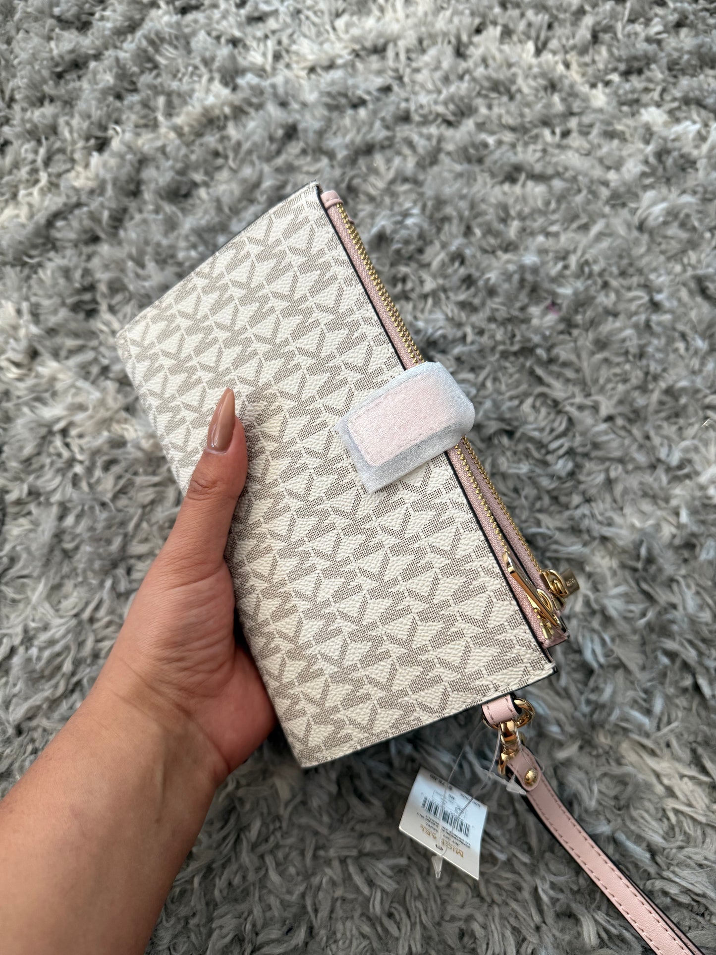 BILLETERA MICHAEL KORS MUJER DOBLE ZIP VAINILLA/ROSA