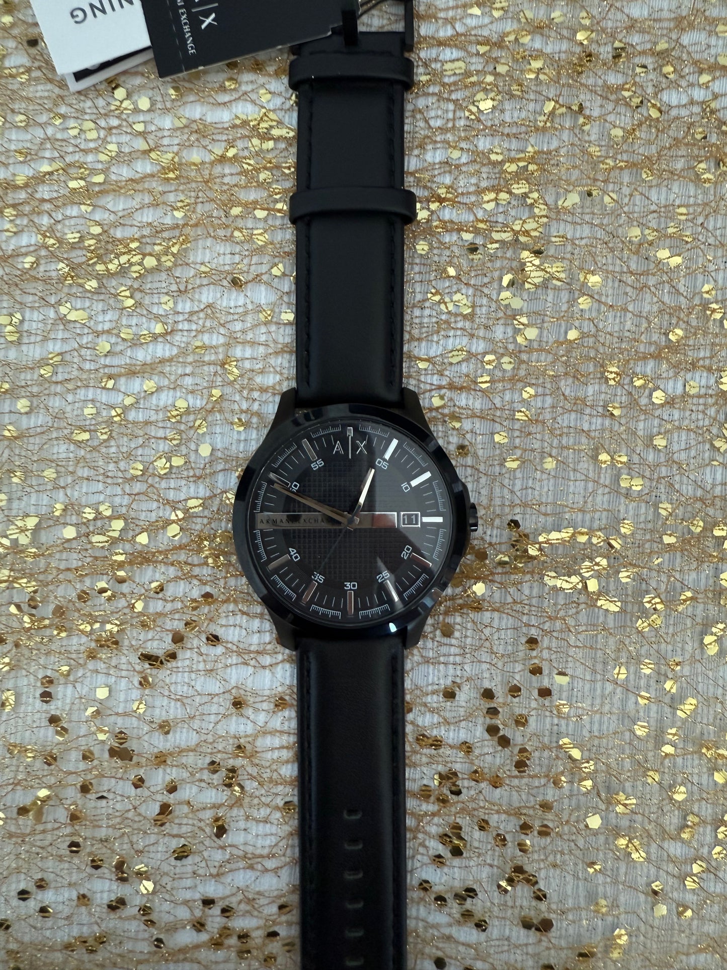 RELOJ ARMANI EXCHANGE HOMBRE CUERO NEGRO