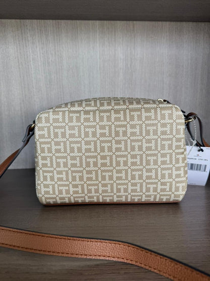 CROSSBODY TOMMY HILFIGER BEIGE MONOGRAMA FRANJA