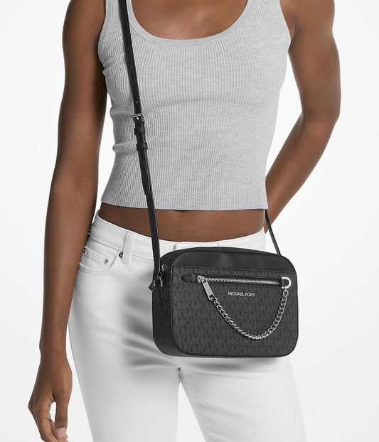 CROSSBODY MICHAEL KORS JETSET NEGRO MONOGRAMA