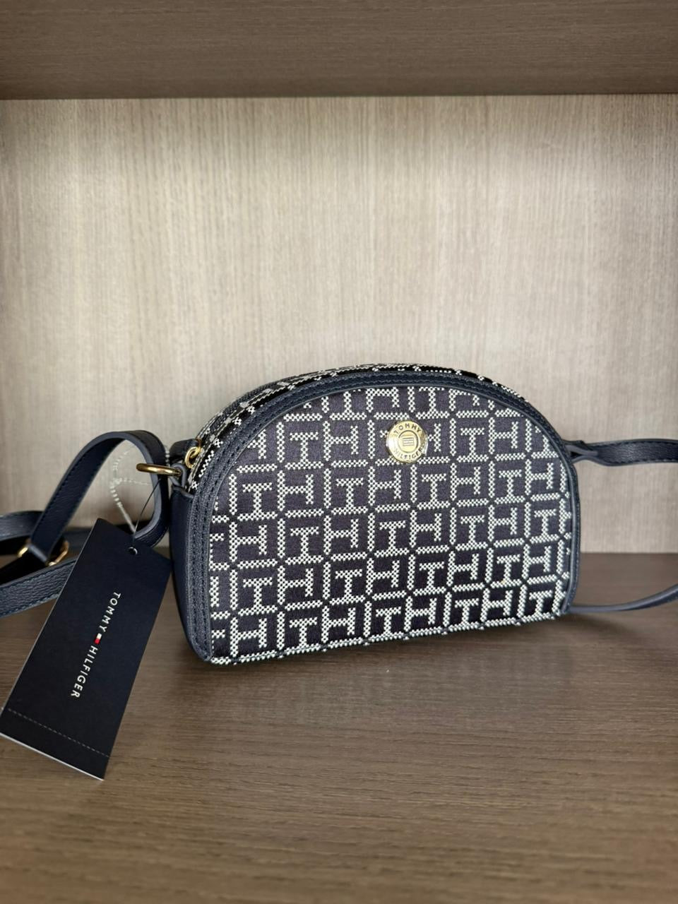 CROSSBODY TOMMY HILFIGER AZUL MONOGRAMA