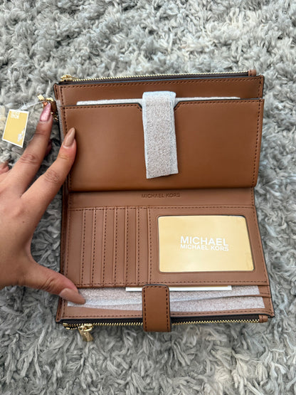 BILLETERA MICHAEL KORS MUJER DOBLE ZIP CAFÉ