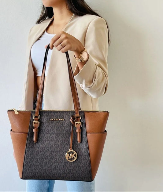 TOTE MICHAEL KORS CHARLOTTE CAFE MONOGRAMA