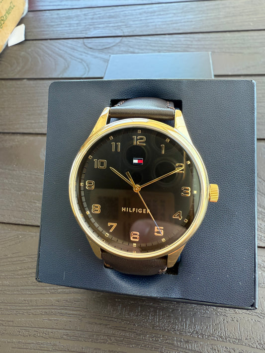 RELOJ TOMMY HILFIGER HOMBRE CUERO CAFÉ