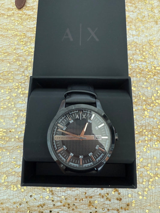 RELOJ ARMANI EXCHANGE HOMBRE CUERO NEGRO