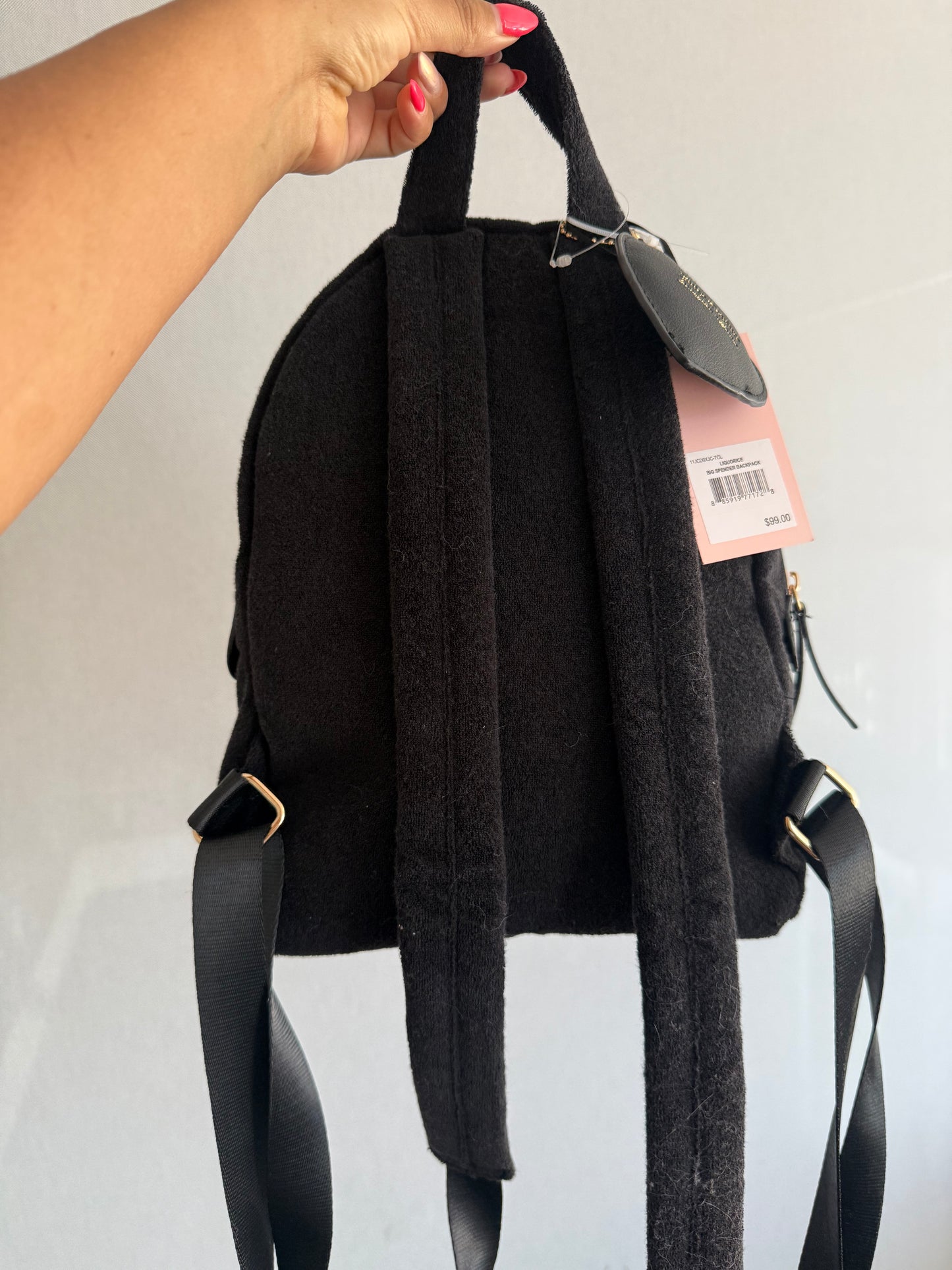 MOCHILA JUICY COUTURE NEGRA FELPA M