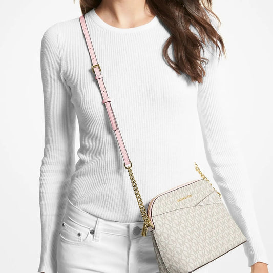 CROSSBODY MICHAEL KORS DOME VAINILLA/ROSA MONOGRAMA