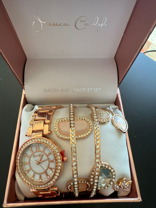 SET RELOJ + PULSERAS JESSICA CARLYLE ROSEGOLD