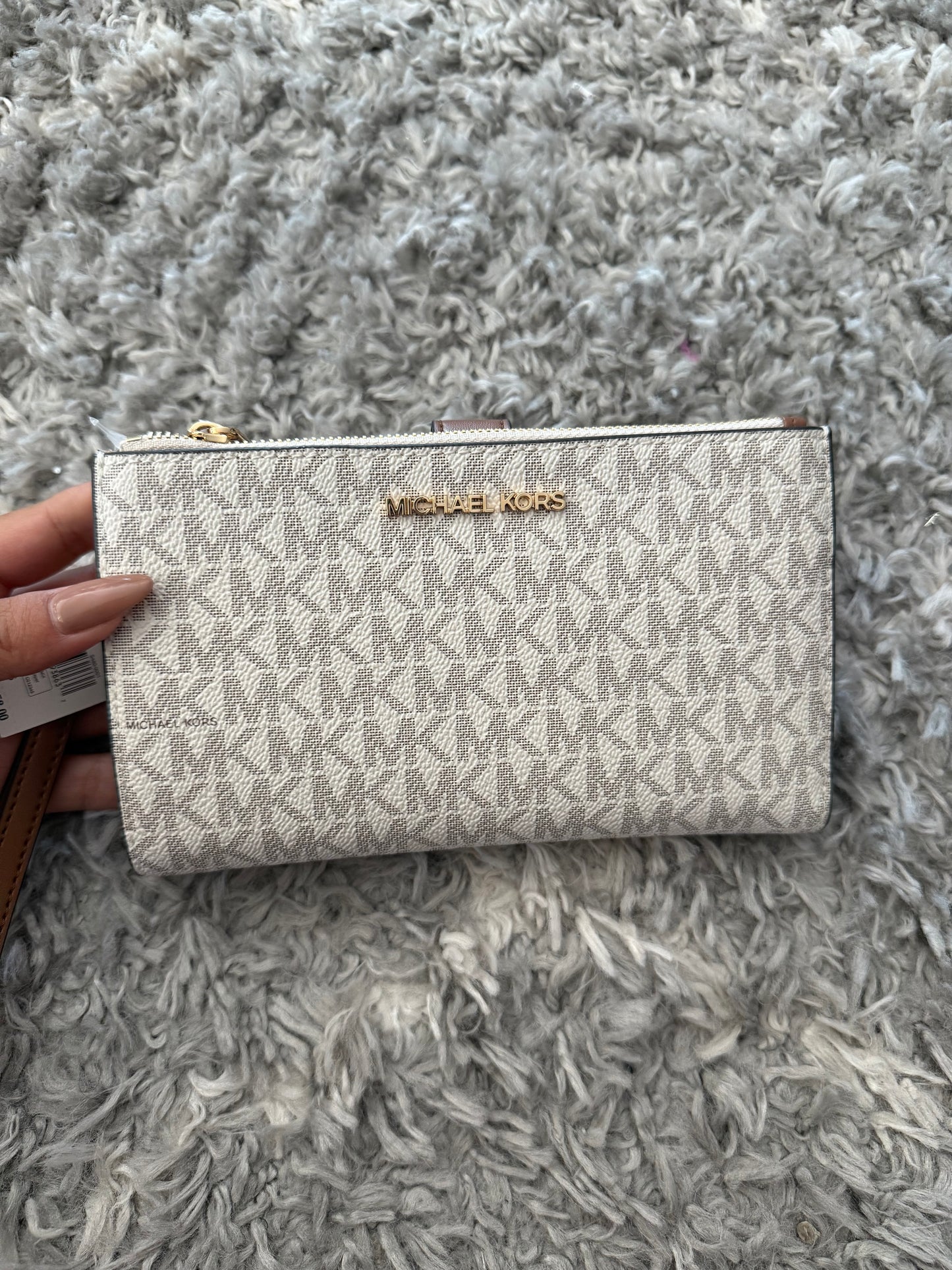 BILLETERA MICHAEL KORS MUJER DOBLE ZIP VAINILLA/CAMEL