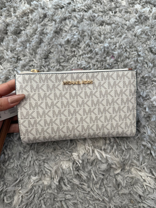 BILLETERA MICHAEL KORS MUJER DOBLE ZIP VAINILLA/CAMEL