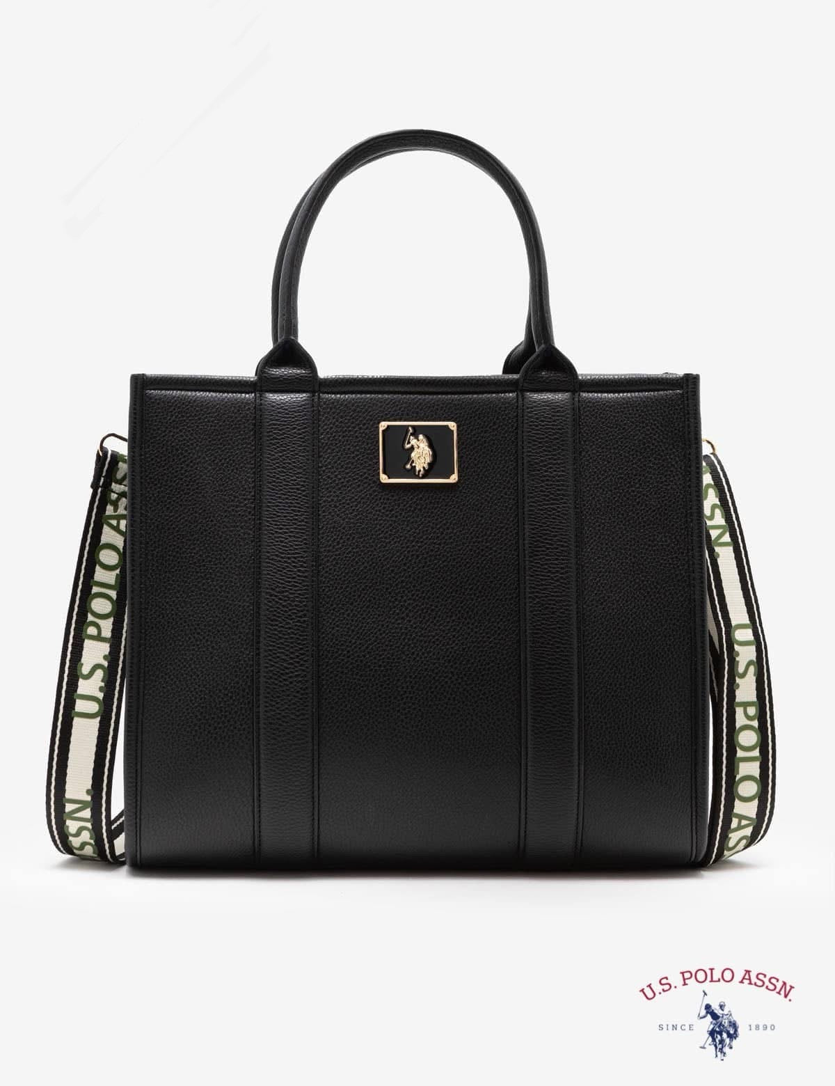 TOTE POLO NEGRO CON STRAP