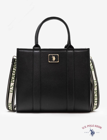 TOTE POLO NEGRO CON STRAP