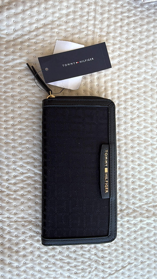 BILLETERA TOMMY HILFIGER NEGRA MONOGRAMA
