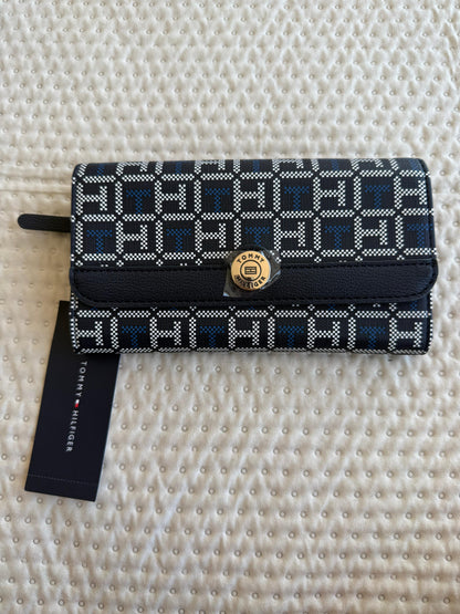 BILLETERA TOMMY HILFIGER AZUL MONOGRAMA