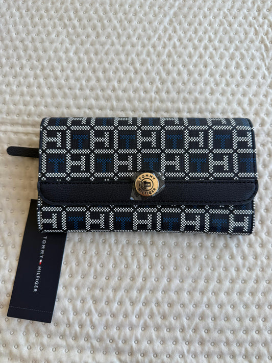 BILLETERA TOMMY HILFIGER AZUL MONOGRAMA