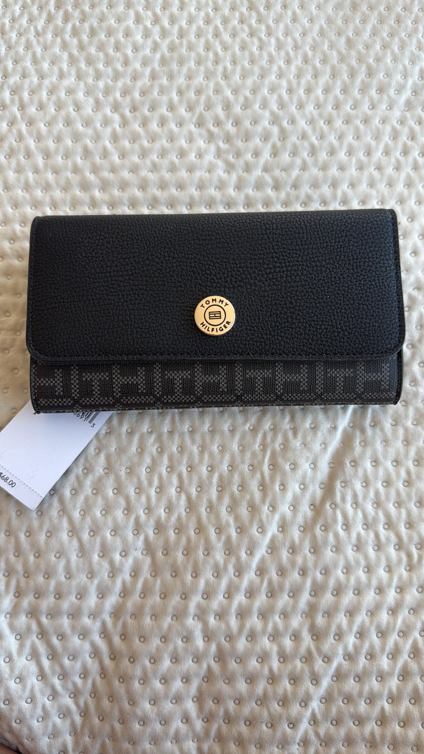 BILLETERA TOMMY HILFIGER NEGRA MONOGRAMA