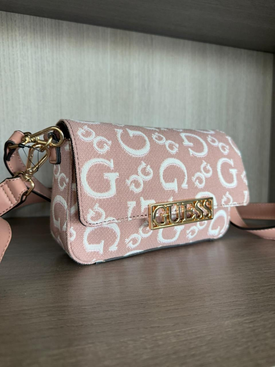 CROSSBODY GUESS TELA-ROSA MONOGRAMA
