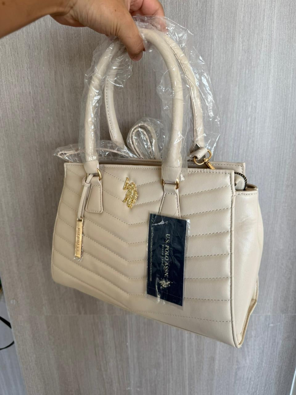 CARTERA SATCHEL POLO BEIGE